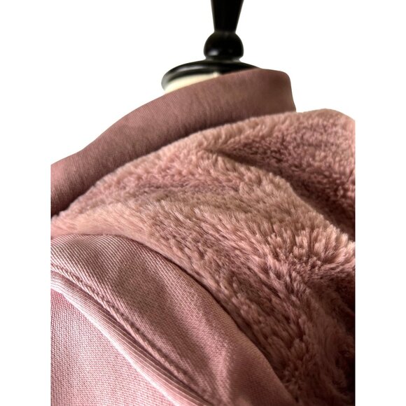 Athleta Triumph Rose Pink Luxe Shine Women Sherpa Lined Hoodie Jacket, Medium - Picture 7 of 16